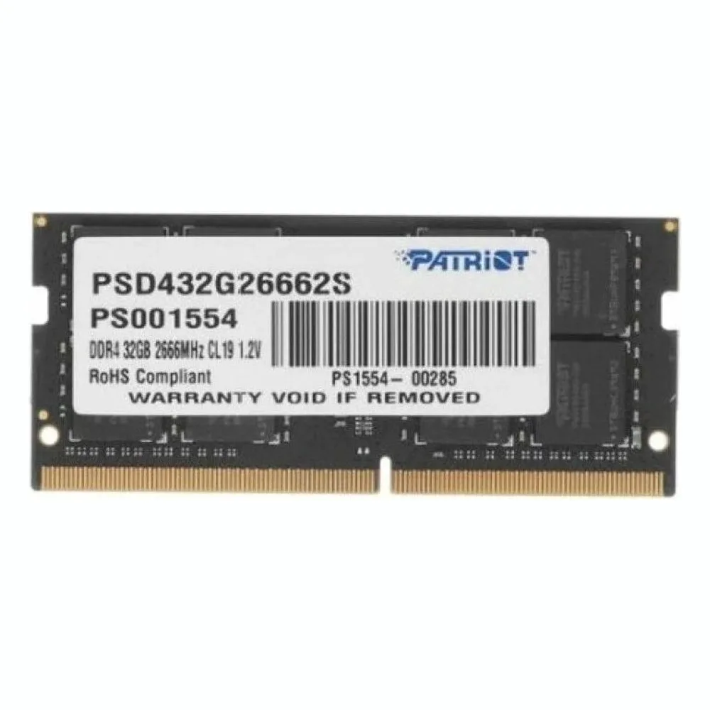 Оперативная память Patriot Signature, DDR4, 32GB (1x32 GB), 2666 MHz, CL19, SO-DIMM