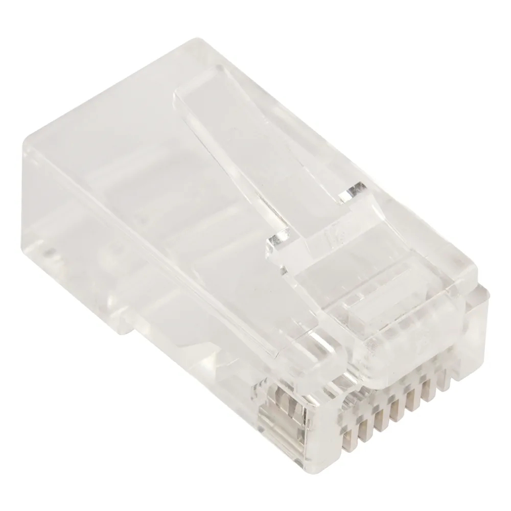 Коннектор LANMASTER RJ45 тип EZ, 8P8C, UTP, Cat.5e, универсальный, со вставкой, покрытие 50 микрон,100 шт.