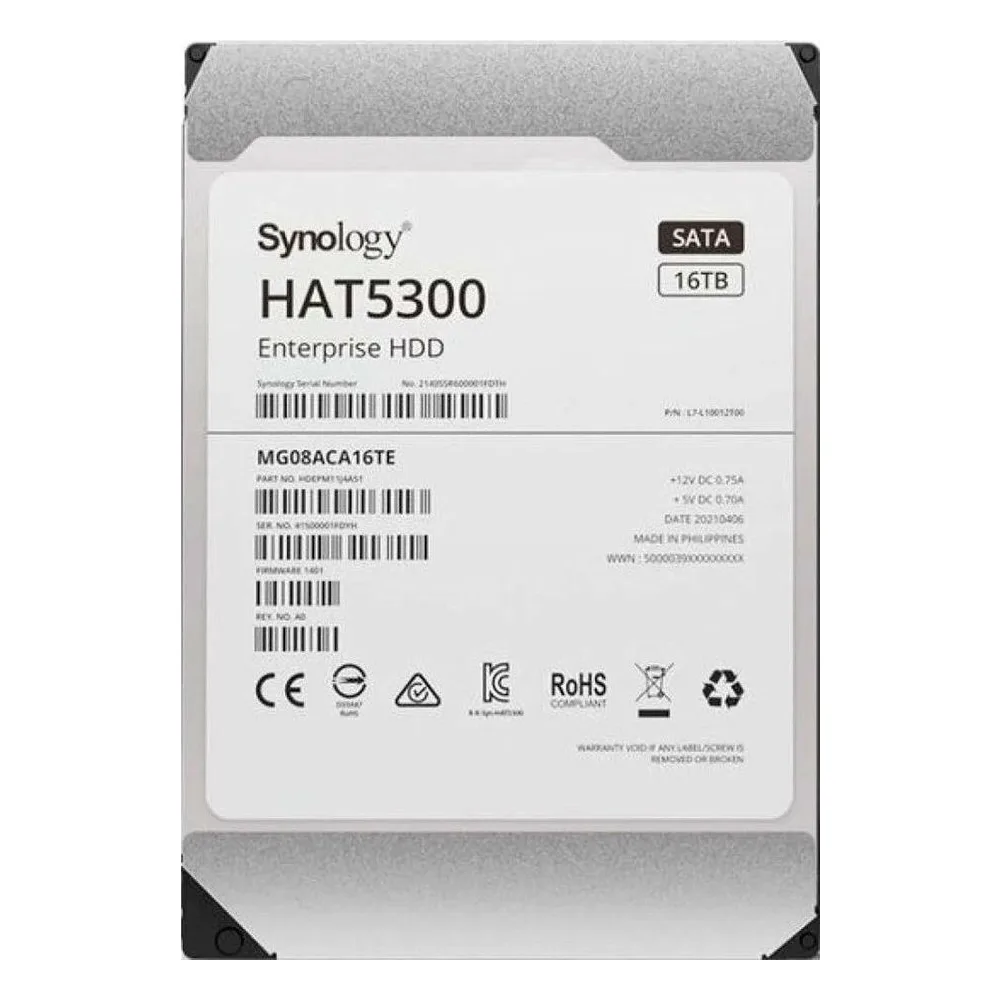 Жесткий диск HDD Synology HAT5300 16Tb 7200rpm SATA-III 512Mb 3.5"