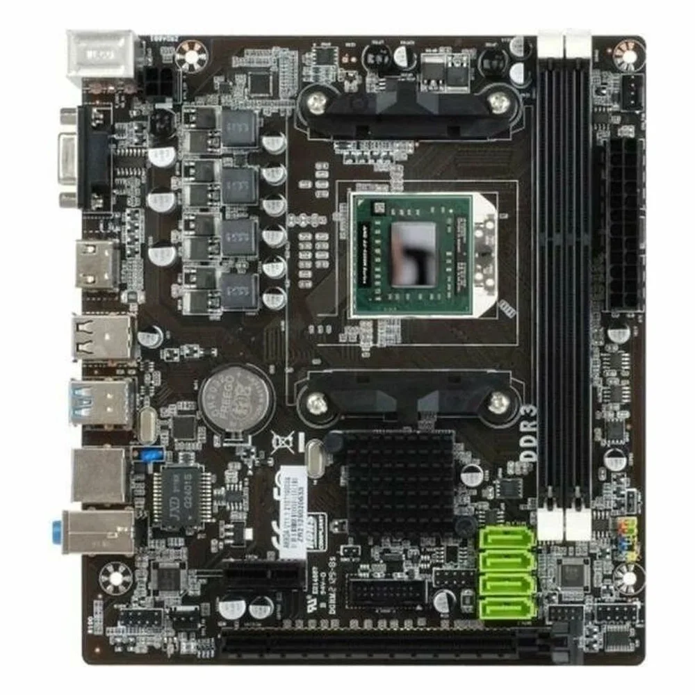 Материнская плата Esonic A88DA with A8-5500M, FS1, AMD A88, 2xDDR3, 4xSATA 6Gb/s, 1xPCIe x16, 1xPCI, 1xHDMI, 1x100Mb LAN, 2xUSB 3.0, 6xUSB 2.0, 3x3.5 мм, 5.1, microATX