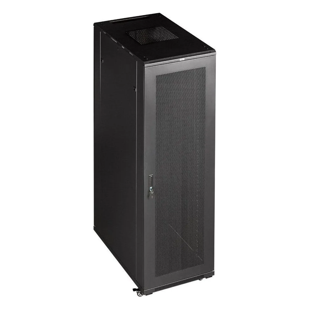 Шкаф коммутационный Lanmaster (TWT-CBB-42U-6X10-P1) 42U 600x1000 мм пер. дв. перфор. задн. дв. перфор. 2-хст. 2 бок. пан. 800 кг черный IP20