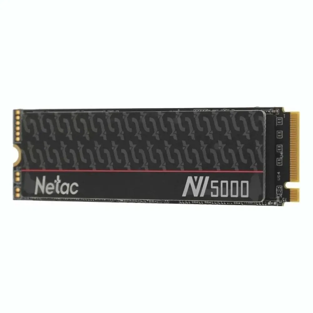 Накопитель SSD Netac NV5000, 500Gb, M.2 2280, PCIe 4.0 x4, NVMe, R/W 5000/2500, с радиатором