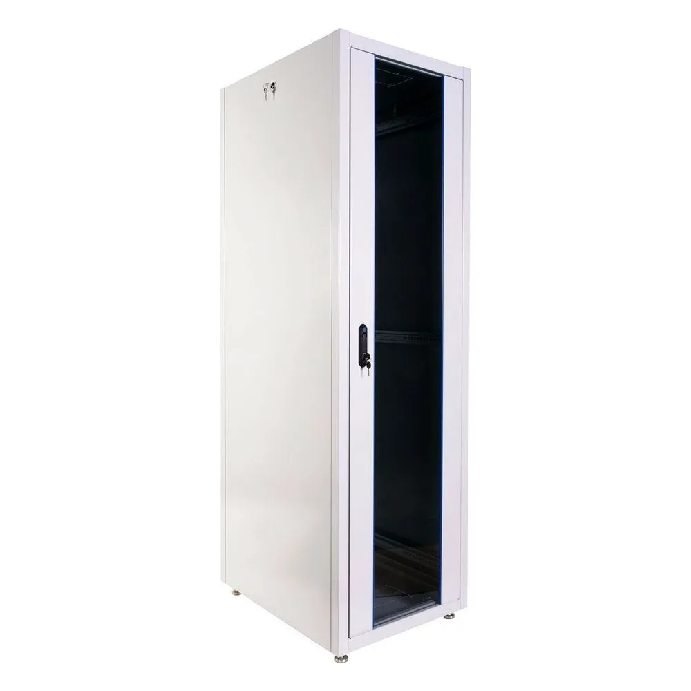 Шкаф коммутационный ЦМО (ШТК-Э-42.8.8-13АА) напольный 42U 800x800 мм пер. дв. стекл металл 2 бок. пан. 710 кг серый 715 мм 105 кг