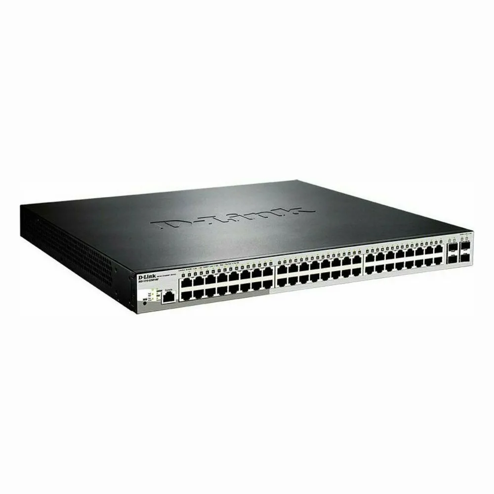 Коммутатор D-Link DGS-1210-52MPP/ME/B3A, 48×1 Гбит/с + 4×1 Гбит/с SFP, управляемый