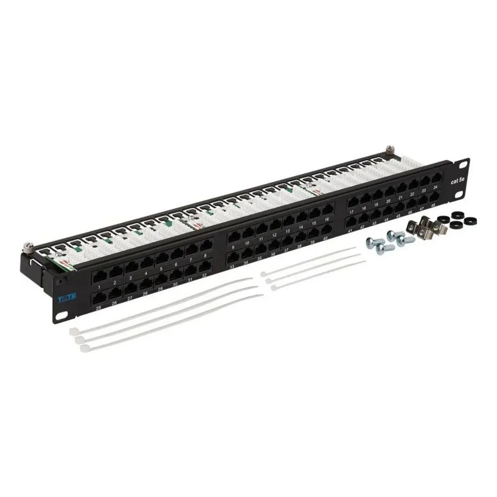Патч-панель Lanmaster TWT-PP48/1U-U5E 19" 1U 48xRJ45 кат.5e UTP