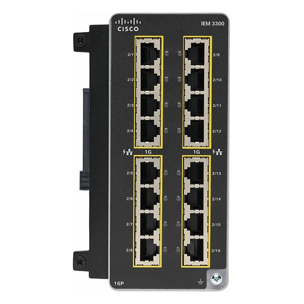 Модуль интерфейсный сетевой Cisco Catalyst IE3300 with 16 GE PoE/PoE+ Copper, Expansion Module IEM-3300-16P=