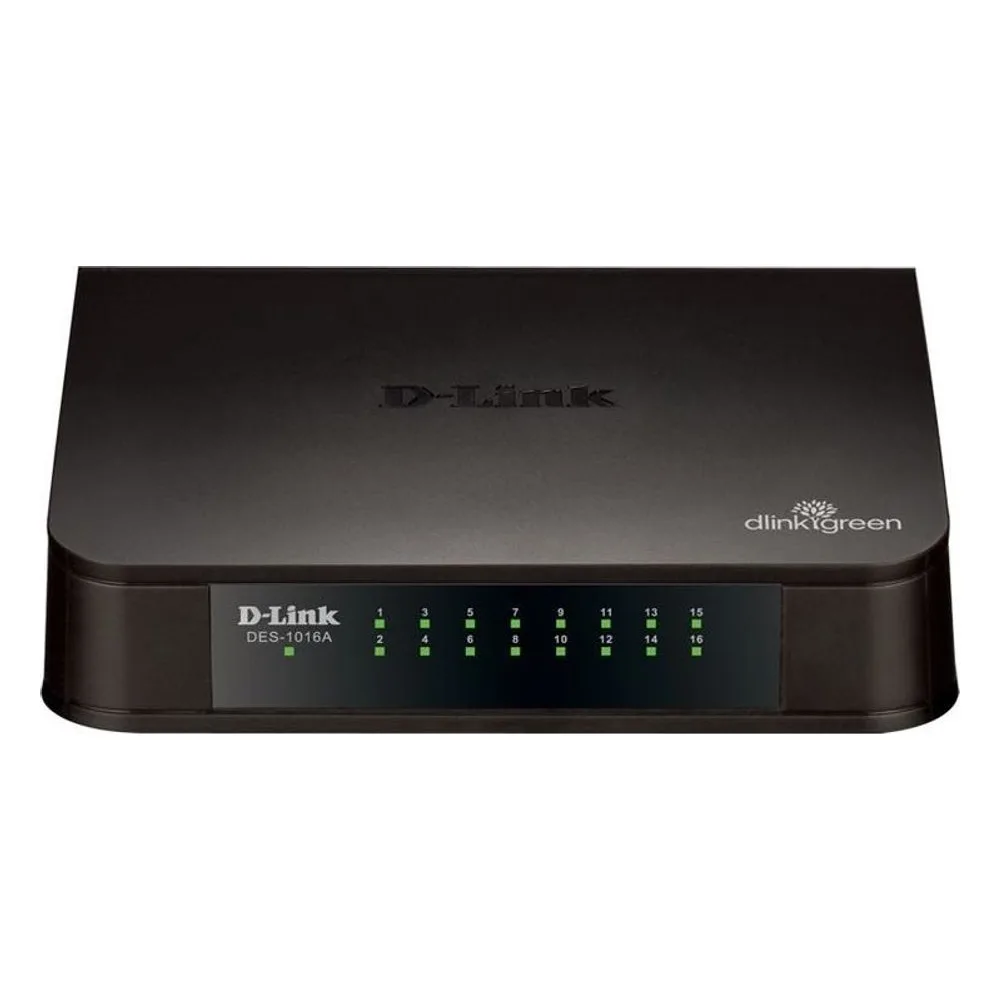Коммутатор D-Link DES-1016A, 16×100 Мбит/с, неуправляемый