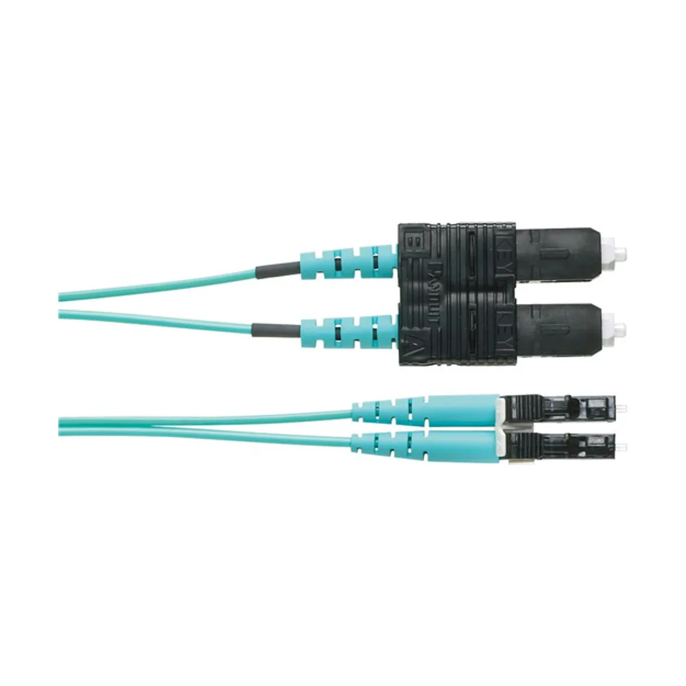Патч-корд Panduit Opti-Core FX2ELLNSNSNM003 2x50/125 OM3 LC дуплекс-SC дуплекс 3м LSZH аквамарин