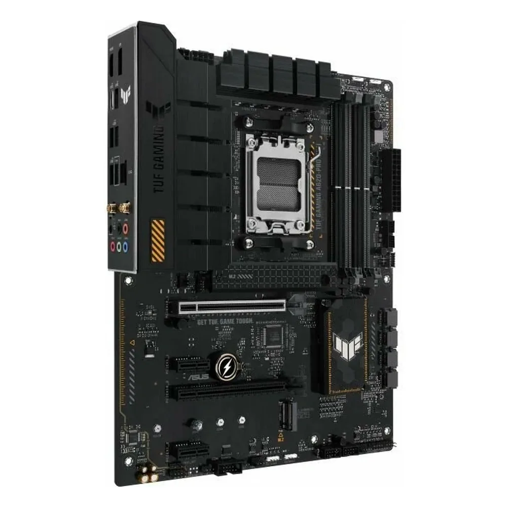 Материнская плата ASUS TUF GAMING A620-PRO WIFI, AM5, AMD A620, 4xDDR5, 4xSATA, 2xM.2, 1xPCIe 4.0 x16, 1xPCIe 3.0 x16, 2xPCIe x1, DisplayPort, HDMI, 1x2.5Gb LAN, USB Type-C, 5x3.5 мм, 7.1, ATX