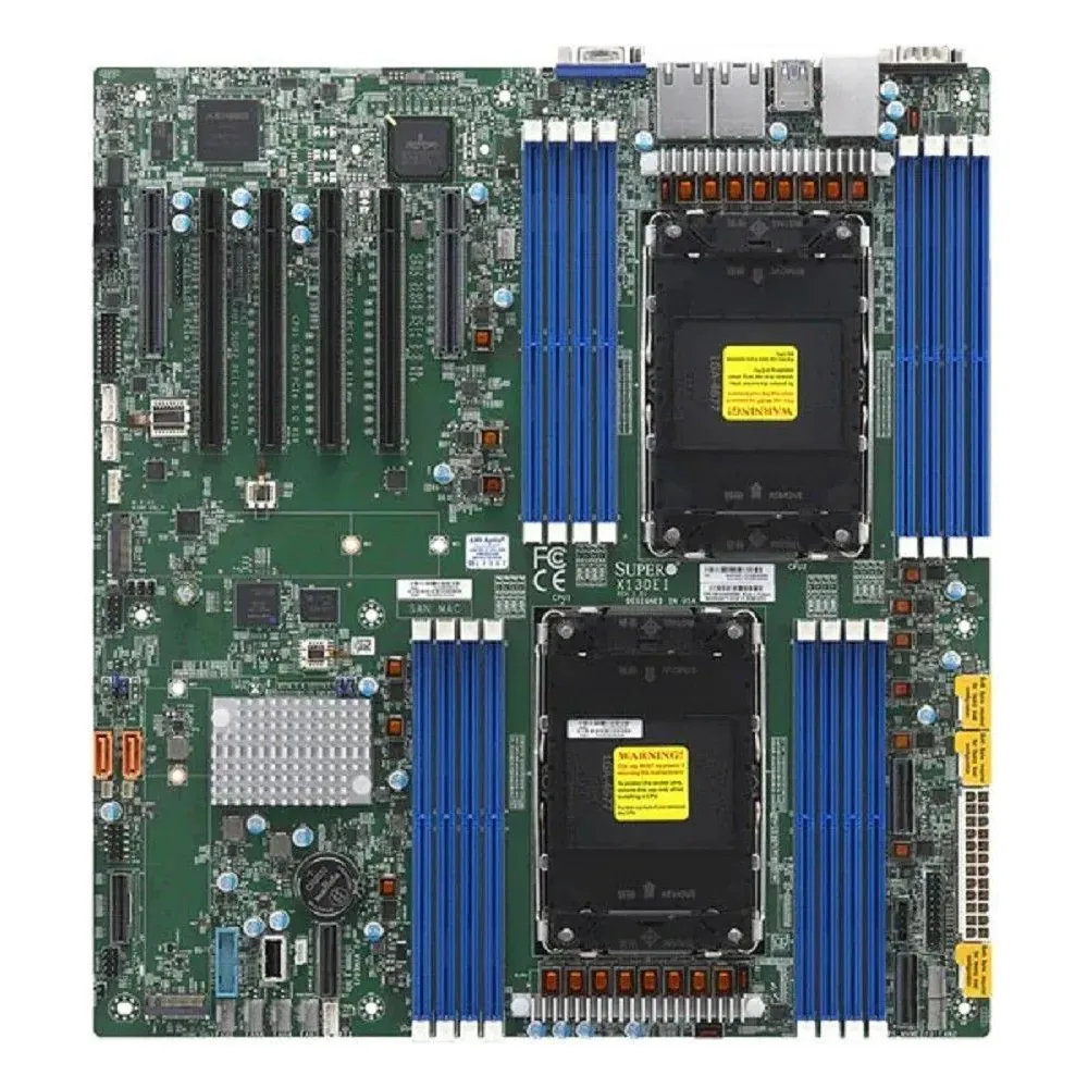 Материнская плата Supermicro X13DEI, LGA4677, Intel C741, 16xDDR5, 10xSATA, 2xM.2 PCIe 4.0 x2, 4xPCIe 5.0 x16, 2xPCIe 5.0 x8, 1xD-Sub, 2x 1Gb LAN, 4xUSB 3.0, 1xUSB 2.0, 1xCOM, E-ATX