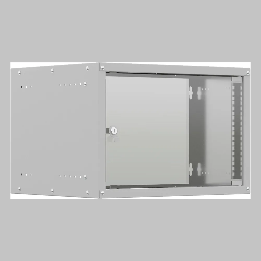 Шкаф коммутационный NTSS LIME (NTSS-WL6U5545GS) настенный 6U 550x450 мм пер. дв. стекл несъемн. бок. пан. 30 кг серый 110 град.