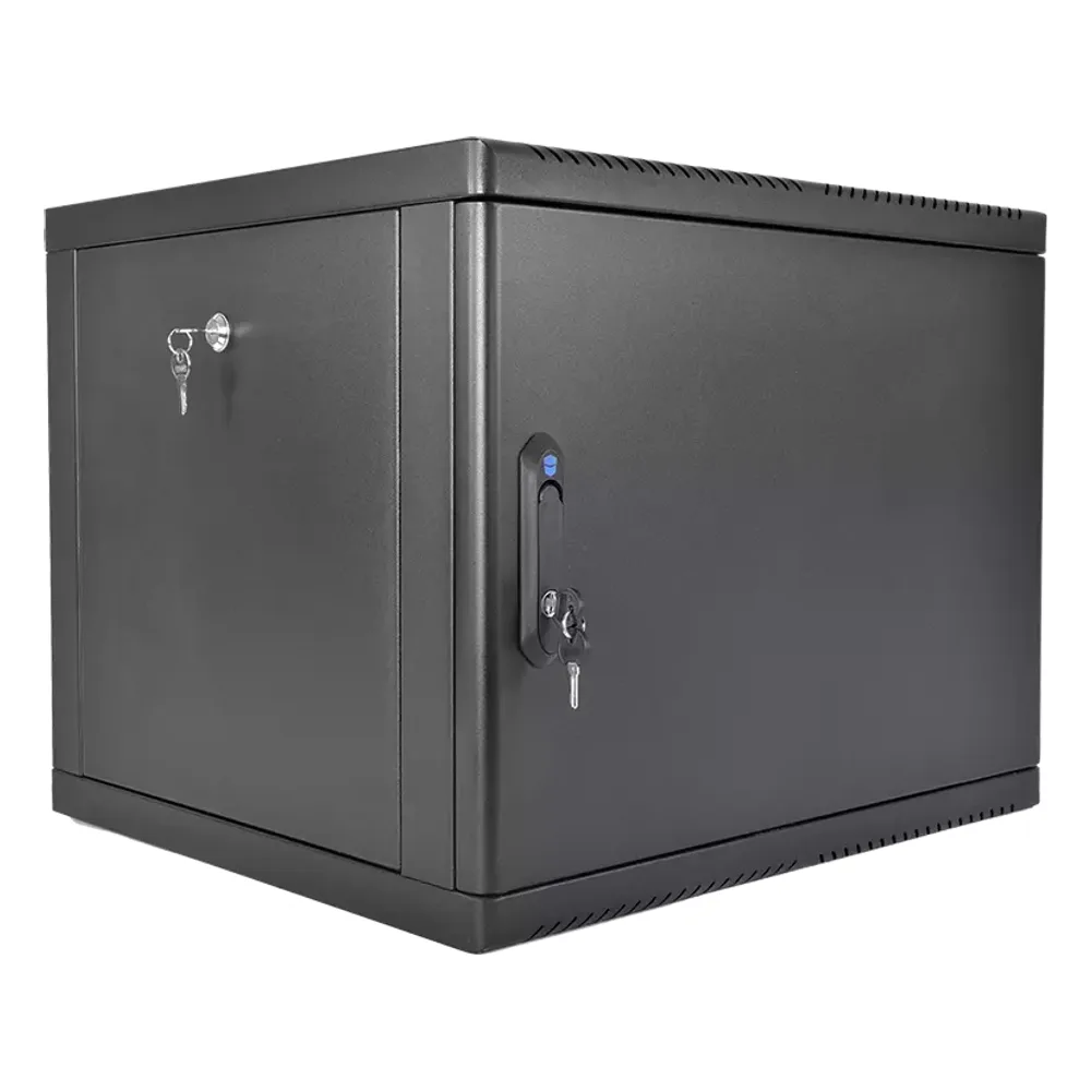 Шкаф телекоммуникационный настенный разборный ЦМО 9U (600 x 650) съемные стенки, дверь металл, черный (ШРН-М-9.650.1-9005)
