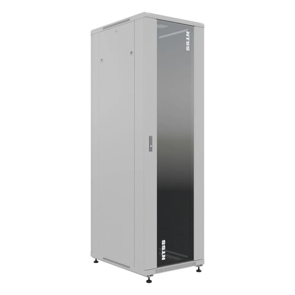 Шкаф серверный NTSS Премиум (NTSS-R32U6080GS) напольный 32U 600x800мм пер.дв.стекл металл 900кг серый 1542мм 71.3кг 1542мм IP20 сталь