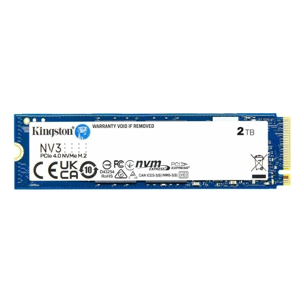 Накопитель SSD Kingston NV3, 2000Gb, M.2 2280, PCIe 4.0 x4, NVMe, R/W 6000/5000