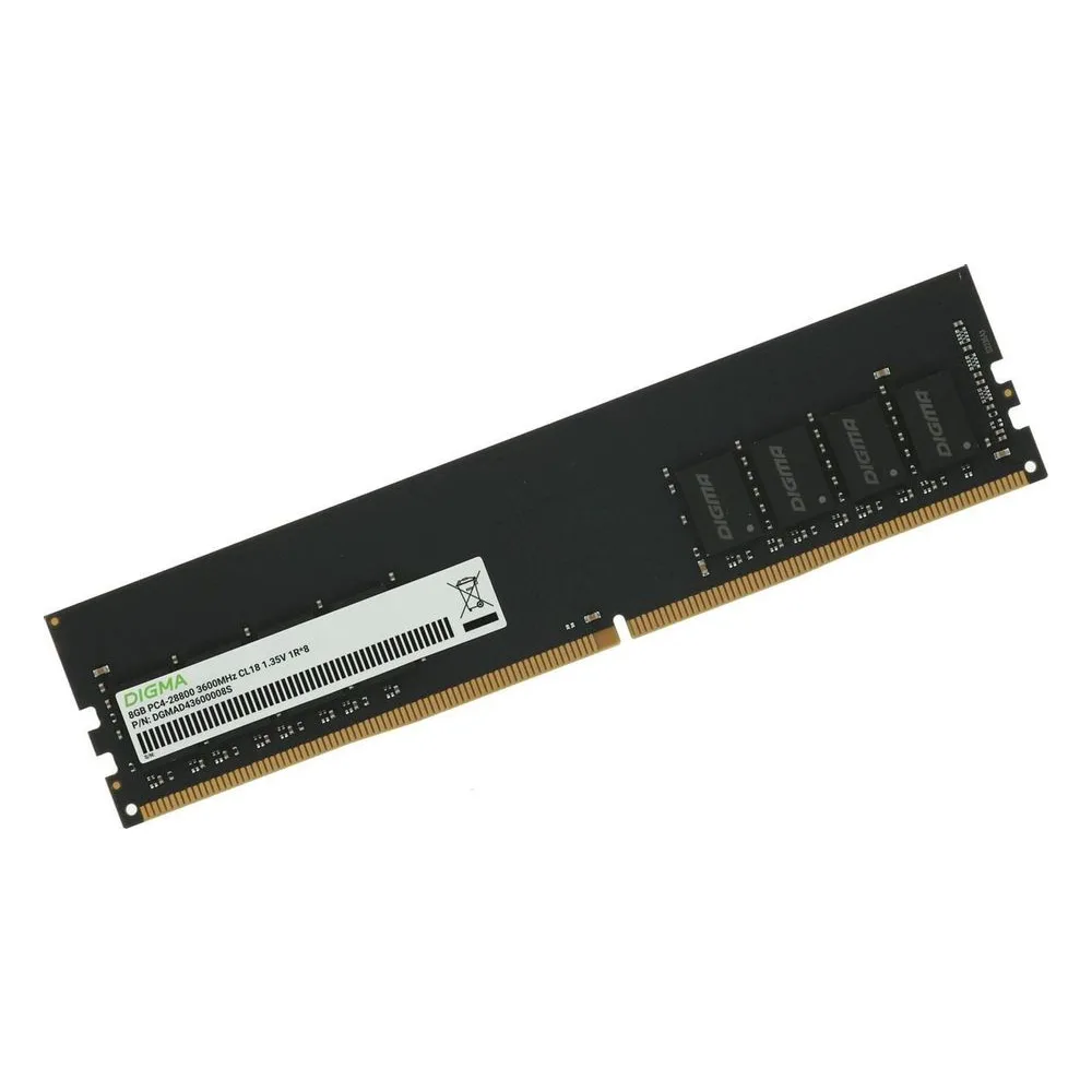 Оперативная память Digma, DDR4, 8GB (1x8GB), 3600MHz, CL18, DIMM