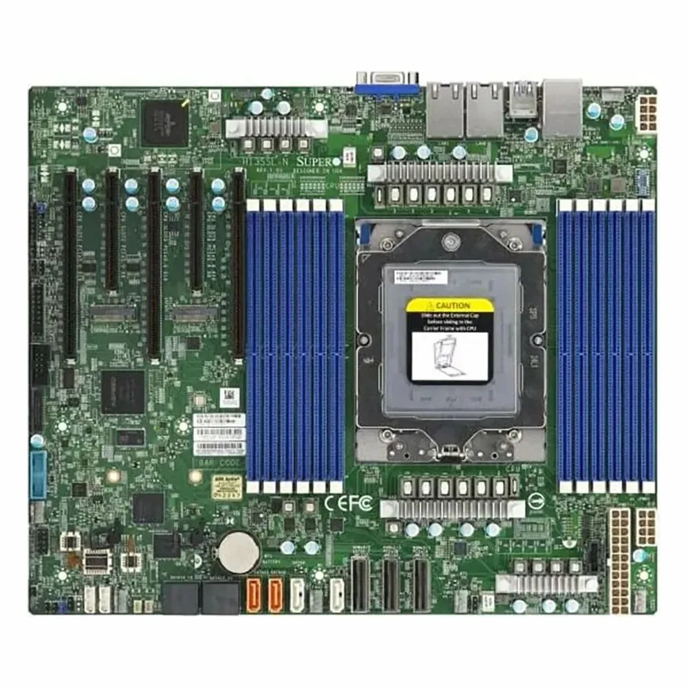 Материнская плата Supermicro H13SSL-N, SP5, SoC, 12xDDR5, 8xSATA, 2xM.2, 3xPCIe 5.0 x16, 2xPCIe 5.0 x8, 1xD-Sub, 2x 1Gb LAN, 4xUSB 3.0, 0x3.5 мм, ATX