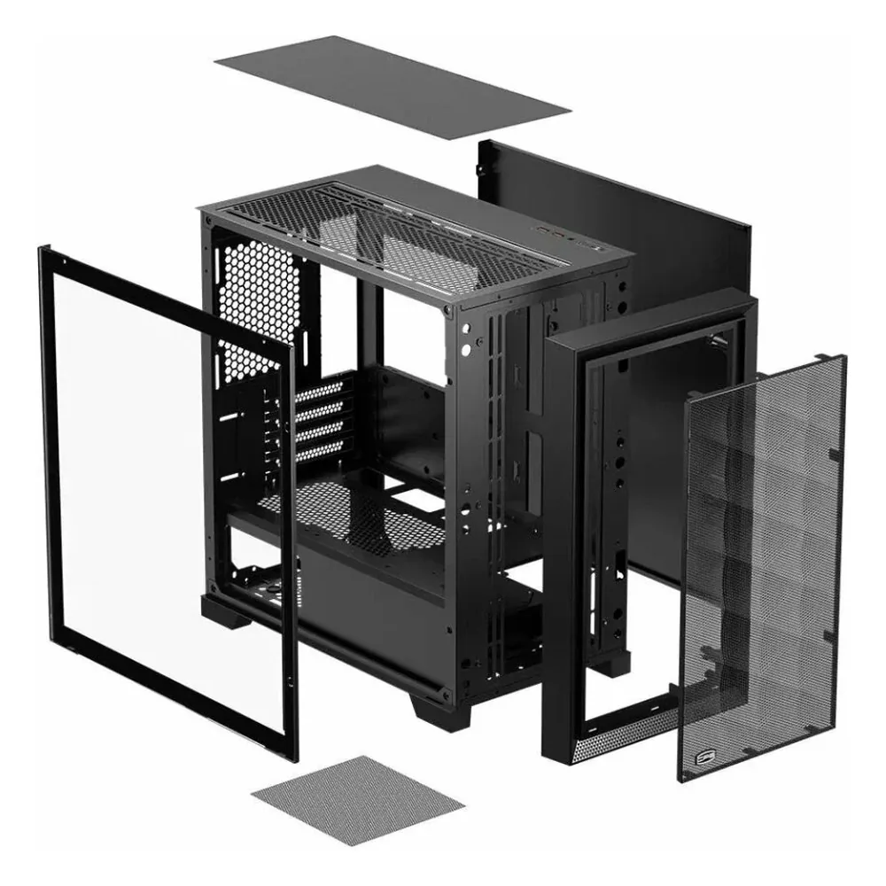 Компьютерный корпус без блока питания PCCooler C3D310 BK, Mesh Mid Tower, Black, TG, 0.6 SPCC, no fans mATX, mITX 165/350/200мм 3x2.5", 2x3.5", 4xPCI 2xUSB-A 3.0 406x220x410mm