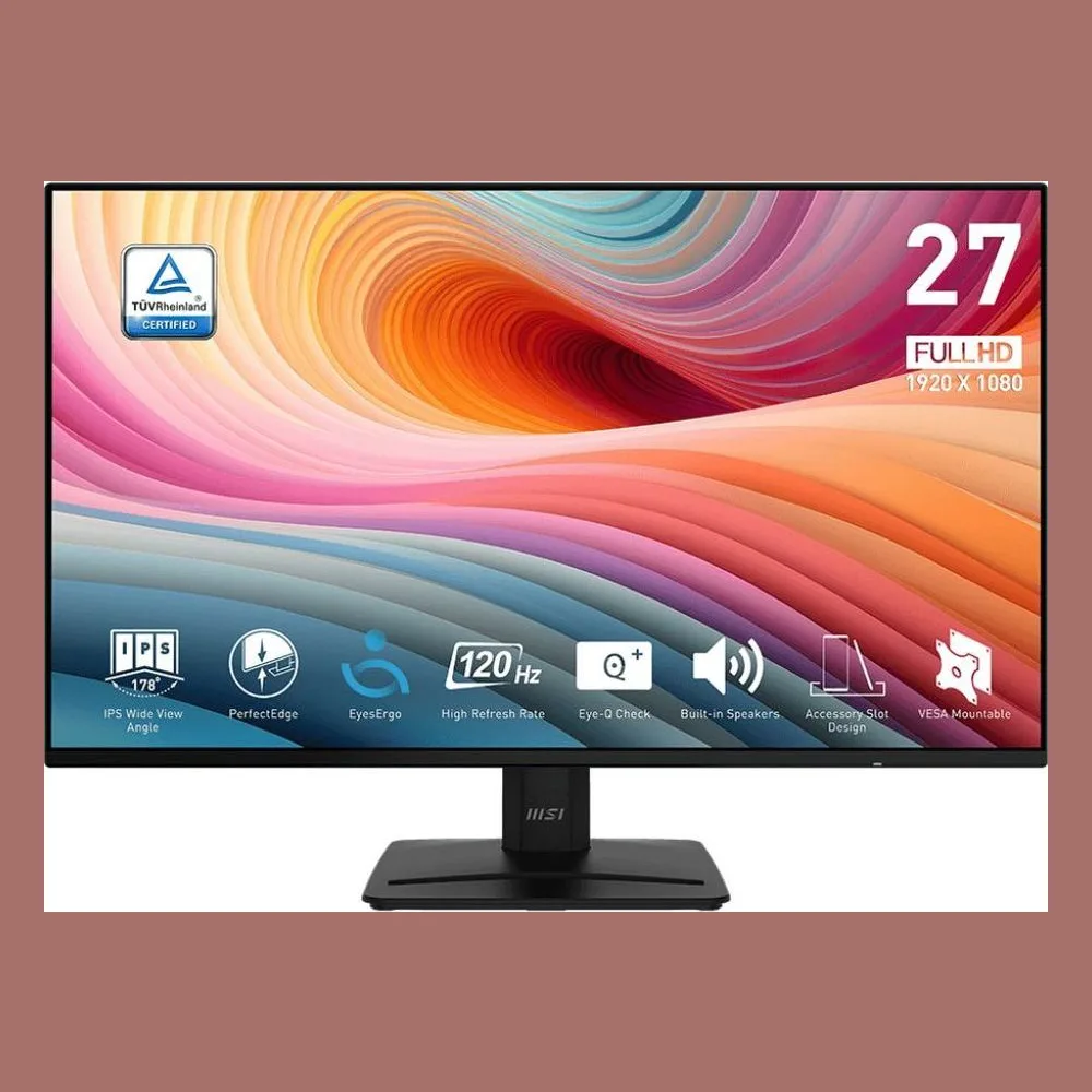 Монитор 27" MSI PRO MP271A E2 IPS 1920x1080, 120 Гц, 4 мс, 16:9, 300 кд/м², 1xVGA, 1xHDMI, 1xDP, 1x3.5 мм, 2x2 Вт, черный