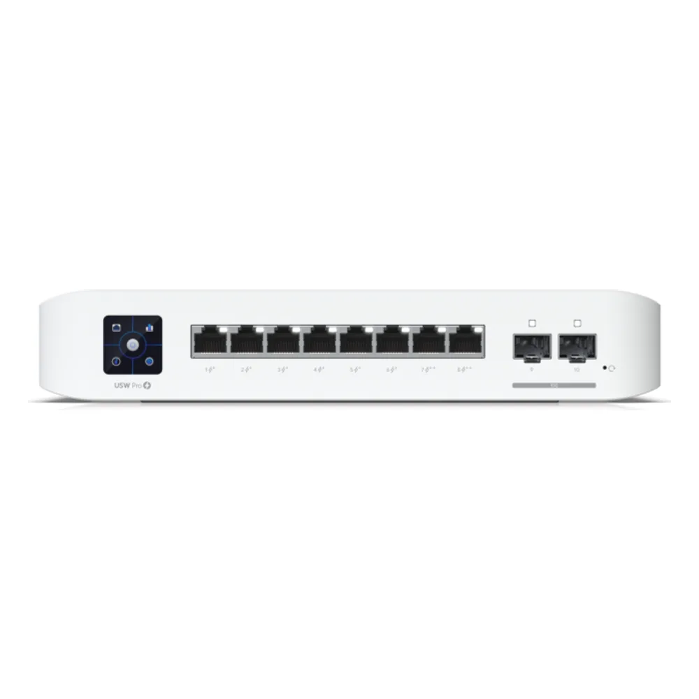 Коммутатор Ubiquiti UniFi Switch Pro 8 PoE, 8×1 Гбит/с PoE + 2×10 Гбит/с SFP+, управляемый