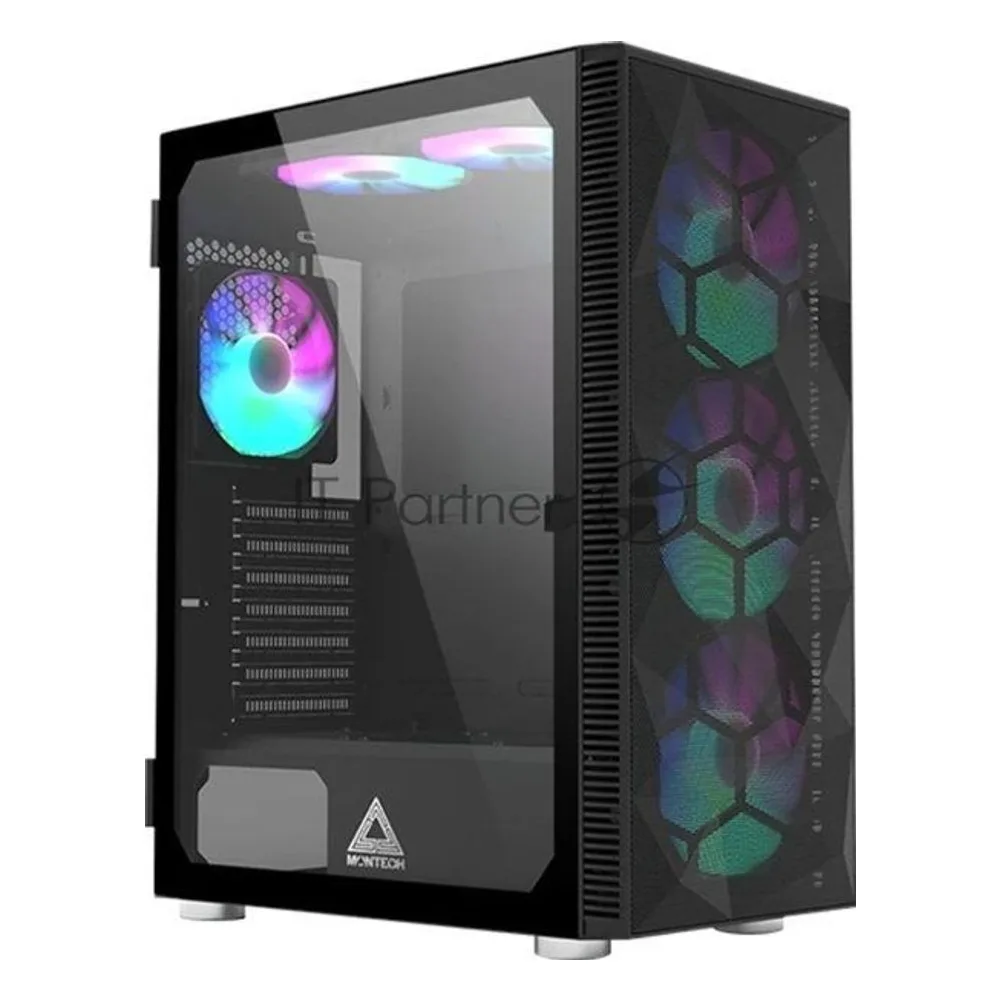 Компьютерный корпус Montech X3 MESH черный без БП ATX 6x120мм 2xUSB3.0 1xUSB3.1 audio bott PSU