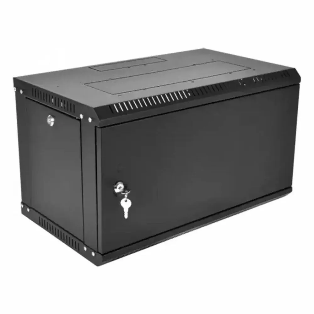 Шкаф коммутационный ЦМО (ШРН-6.650.1-9005) настенный 6U 600x650 мм пер. дв. металл 200 кг черный 470 мм 180 град.