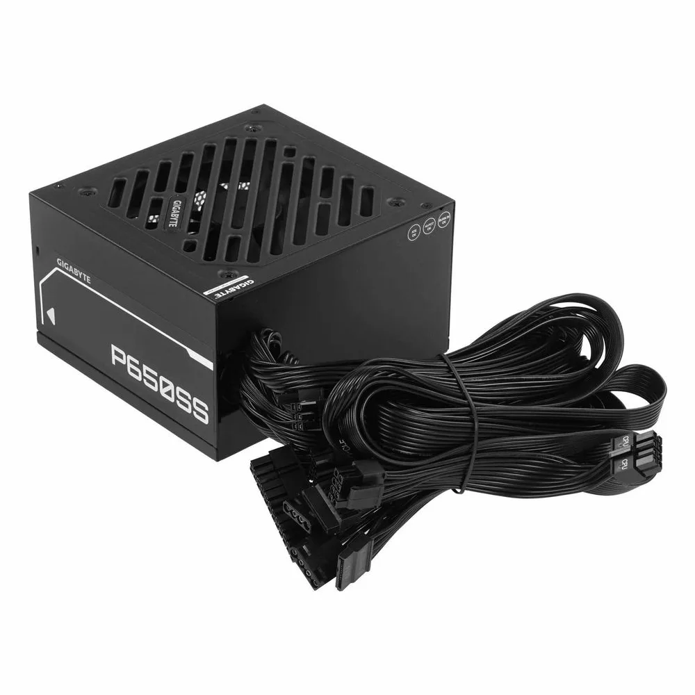 Блок питания Gigabyte GP-P650SS, 650Вт, 80+ Silver, 120мм, немодульный, черный