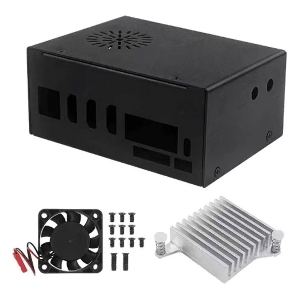 Компьютерный корпус Orange pi 5 plus metal case + heatsink +fan, Type 1