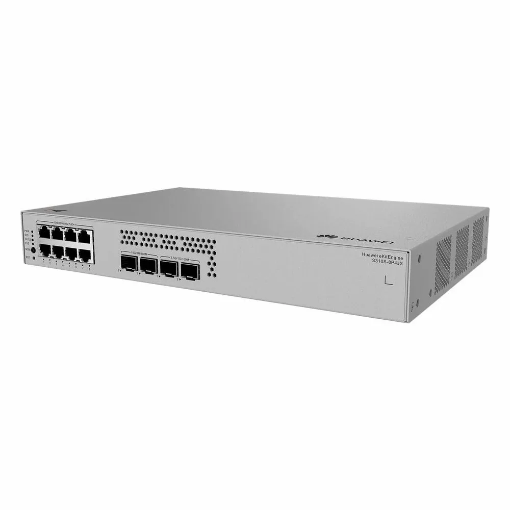 Коммутатор Huawei S310S-8P4JX, 8×1 Гбит/с PoE+ + 2×10 Гбит/с SFP+ + 2×2,5 Гбит/с SFP, управляемый