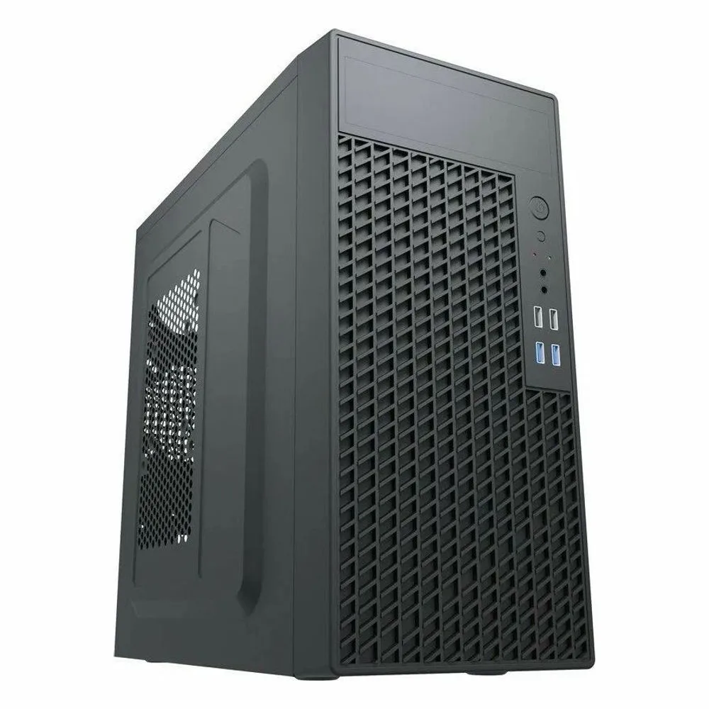 Компьютерный корпус с блоком питания Foxline 450Вт./Case Forza mATX, 450W, 2xUSB 2.0+2xUSB 3.0, Black, w/o FAN, 8 см fan PSU, power cord