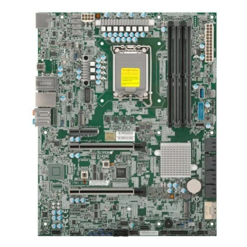 Материнская плата Supermicro X14SAE, LGA1851, Intel W880, 4xDDR5, 8xSATA, 2xM.2 PCIe, 2xPCIe 5.0 x16, 1xPCIe 4.0 x4, 1xHDMI, 1xDisplayPort, 1xThunderbolt 4, 1x2.5Gb LAN, 1x1Gb LAN, 3xUSB 3.2 Gen2 Type-A, 1xUSB 3.2 Gen2x2 Type-C, 1xUSB4 Type-C, 5x3.5 мм, 7.1, ATX