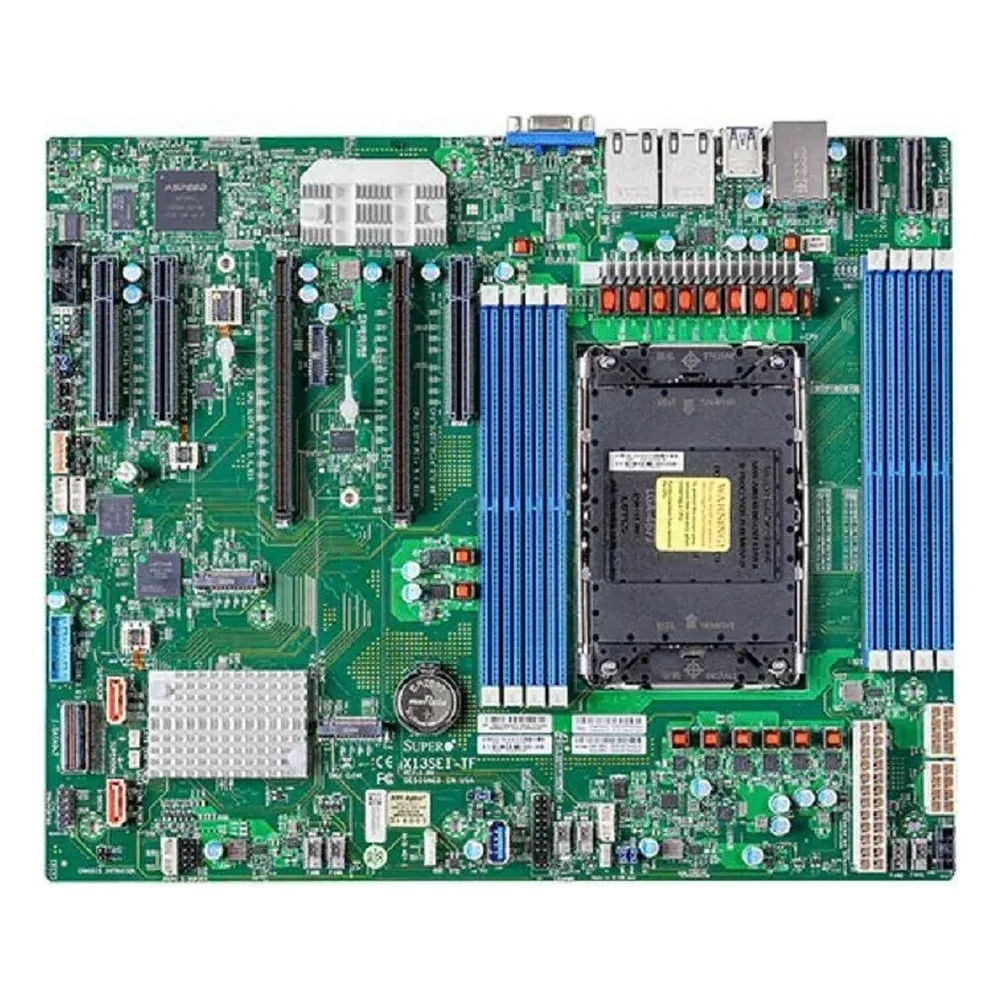 Материнская плата Supermicro X13SEI-TF, LGA4677, Intel C741, 8xDDR5, 10xSATA, 2xPCIe 5.0 x16, 3xPCIe 5.0 x8, 2xM.2 PCIe 5.0 x4, 1xVGA, 2x10GbE LAN, 1x1GbE IPMI, 4xUSB 3.2 Gen1, 2xUSB 2.0, 7.1, E-ATX