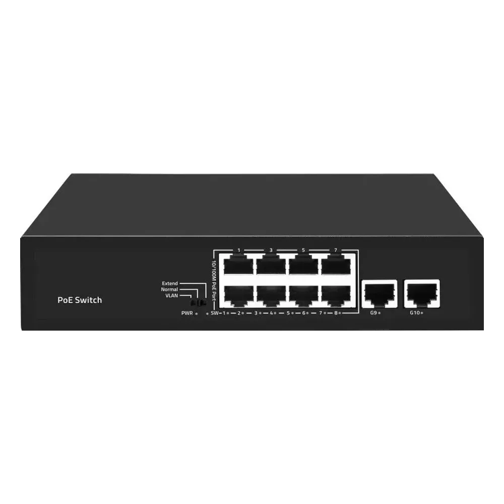 Коммутатор Falcon Eye FE-8FPG2, 8×100 Мбит/с PoE + 2×1 Гбит/с, неуправляемый