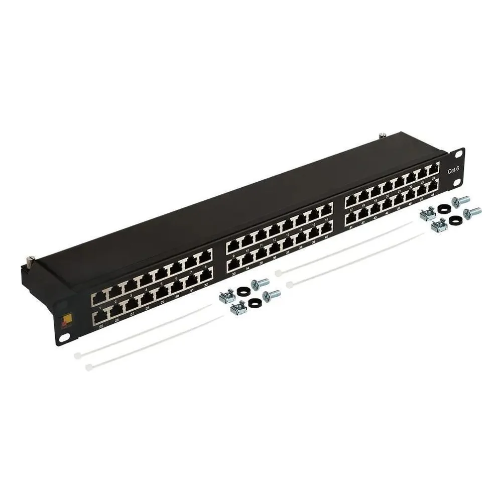 Патч-панель Lanmaster LAN-PPC48S6 19" 1U 48xRJ45 кат.6 STP