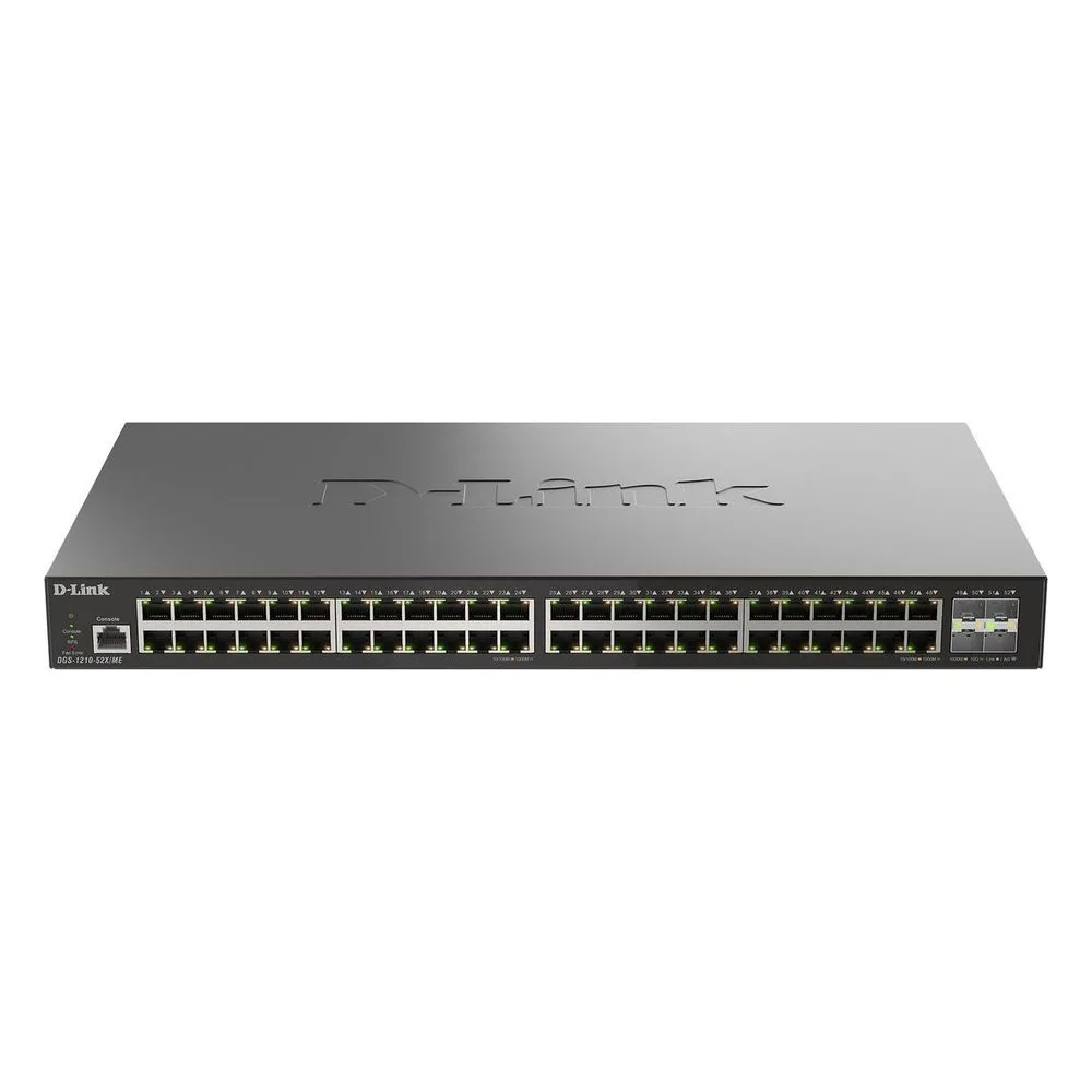 Коммутатор D-Link DGS-1210-52X/ME/C1A, 48×1 Гбит/с + 4×10 Гбит/с SFP+, управляемый
