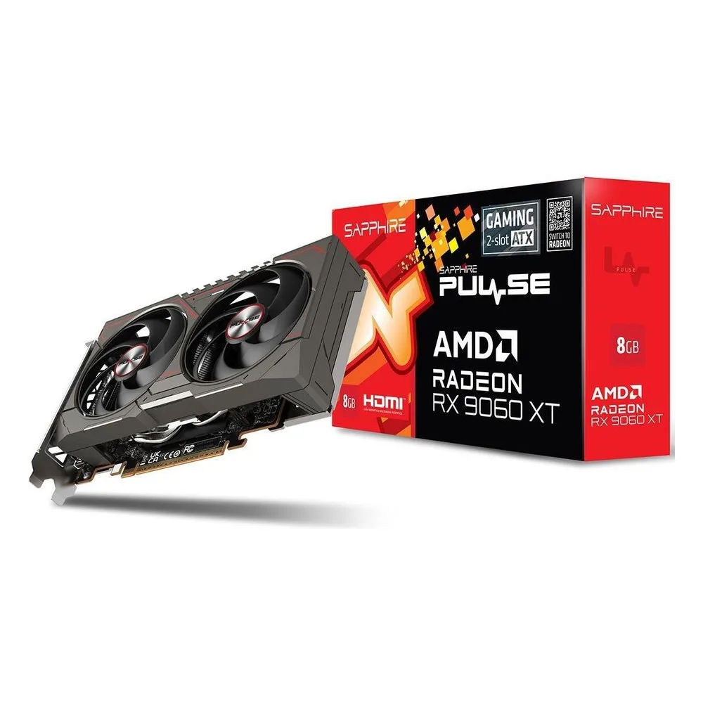 Видеокарта Sapphire RX9060XT PULSE 8GB GDDR6 128bit DP 2xHDMI 2FAN RTL