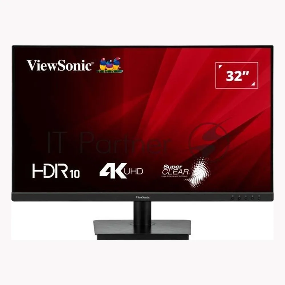 Монитор 32" ViewSonic VA3208-4K-HD VA 3840x2160, 60 Гц, 4 мс, 16:9, 300 кд/м², 2×HDMI 2.0, DP 1.4, 3.5 Jack, HDR10, черный