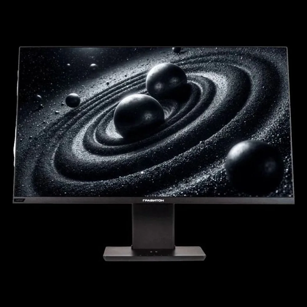 Монитор 27" "Гравитон" МН27П "Автор" IPS 2560x1440, 100 Гц, 5 мс, 16:9, 250 кд/м², HDMI 2.0, DP 1.4, USB-C (65 Вт PD + DP), USB Hub (2×USB-A 3.2 + 1×USB-B), 3.5 Jack, динамики (2×2 Вт), HDR10, Adaptive-Sync, Qi-зарядка (15 Вт), черный