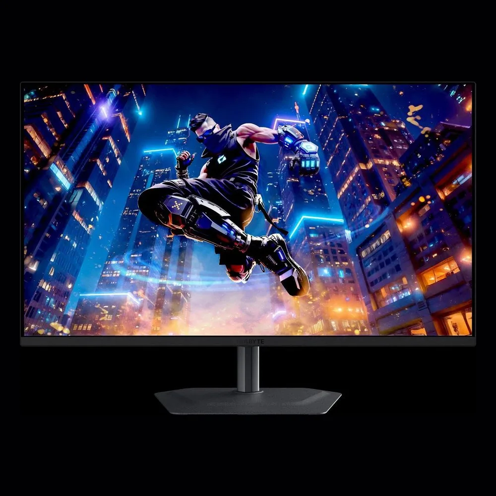 Монитор 32" Gigabyte MO32U2 EK QD-OLED 3840x2160, 240 Гц, 0.03 мс, 16:9, 1000 кд/м² (пиковая), 2×HDMI 2.1, DP 1.4, USB-C (18 Вт PD), USB Hub (2×USB 3.2 + 1×USB-B), 3.5 Jack, динамики (2×5 Вт), DisplayHDR True Black 400, FreeSync Premium Pro, G-Sync, черный