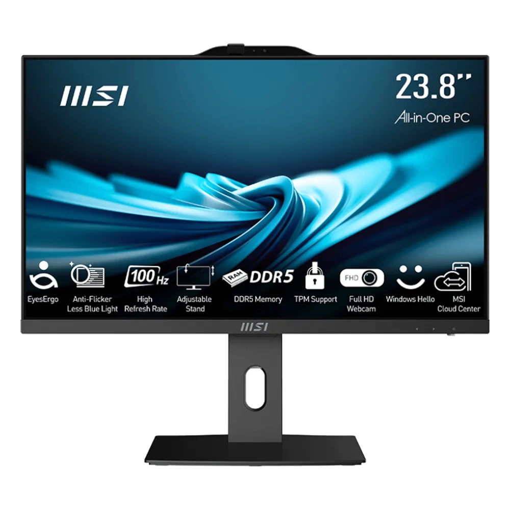 Моноблок MSI PRO AP242P 14M-1211XRU 23.8"(1920x1080 IPS)/Intel Core i5 14400(2.5Ghz)/16384Mb/512PCISSDGb/noDVD/Int:Intel UHD Graphics 730/Cam/BT/WiFi/-/war 1y/4.63kg/Black/noOS + Wireless KB+M