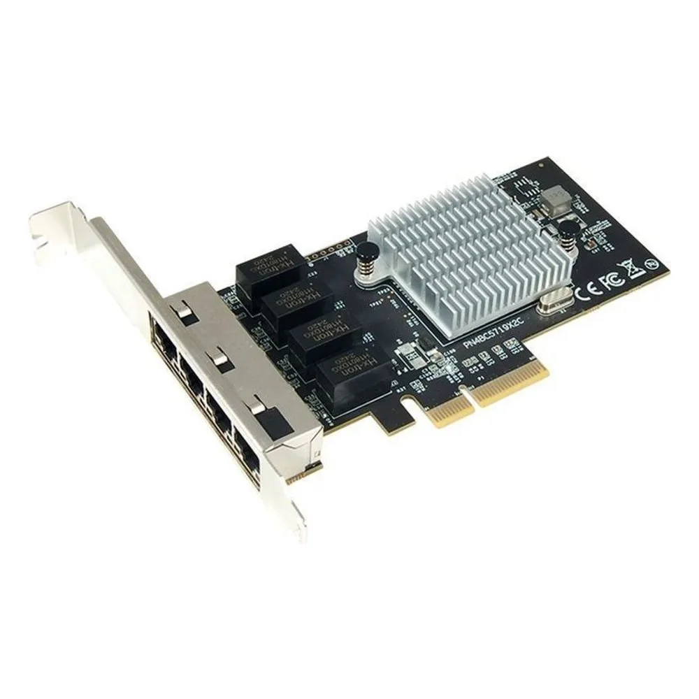 Сетевой адаптер STLab N-1060 4x1GbE, PCIe 2.1 x4, RJ45, BCM5719, Ethernet Adapter