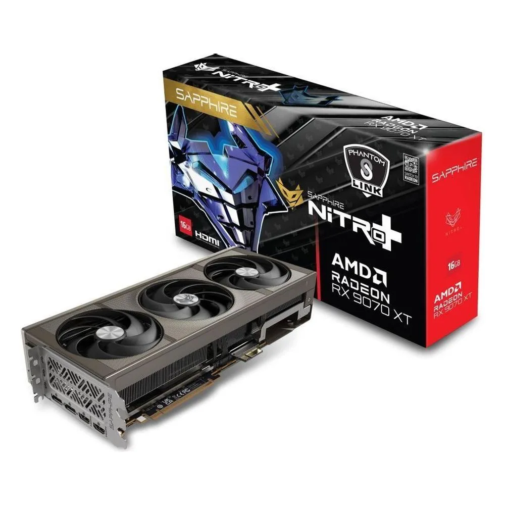 Видеокарта Sapphire PCI-E 5.0 11348-08-20G NITRO+AMD RADEON RX 9070 XT GAMING OC 16GB PHANTOMLINK LITE AMD Radeon RX 9070XT 16Gb 256bit GDDR6 2520/20000 HDMIx2 DPx2 HDCP Ret