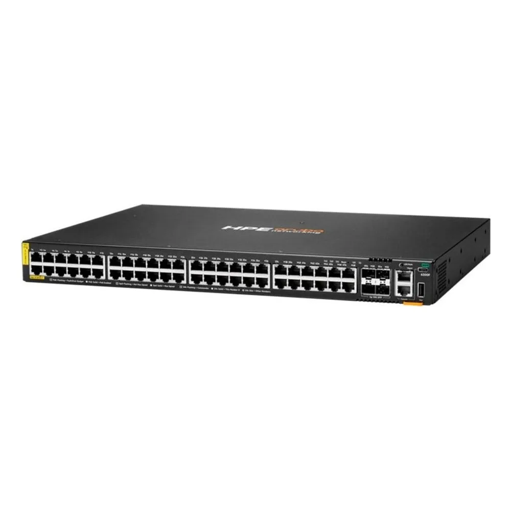Коммутатор HPE Aruba Networking CX 6200F 48G Class 4 PoE 4SFP+ 740W, 48×1 Гбит/с PoE+ + 4×10 Гбит/с SFP+ Uplink, управляемый
