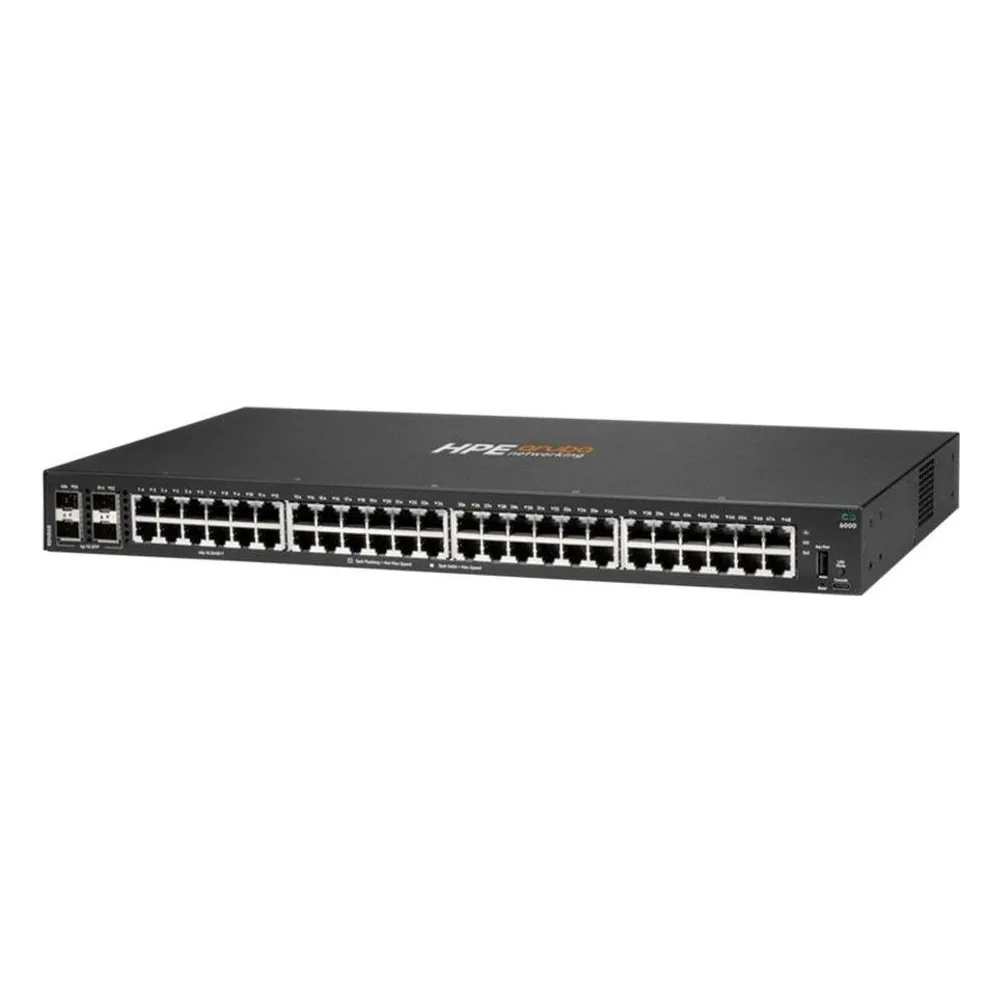 Коммутатор HPE Aruba Networking CX 6000 48G 4SFP (R8N86B), 48×1 Гбит/с + 4×1 Гбит/с SFP Uplink, управляемый