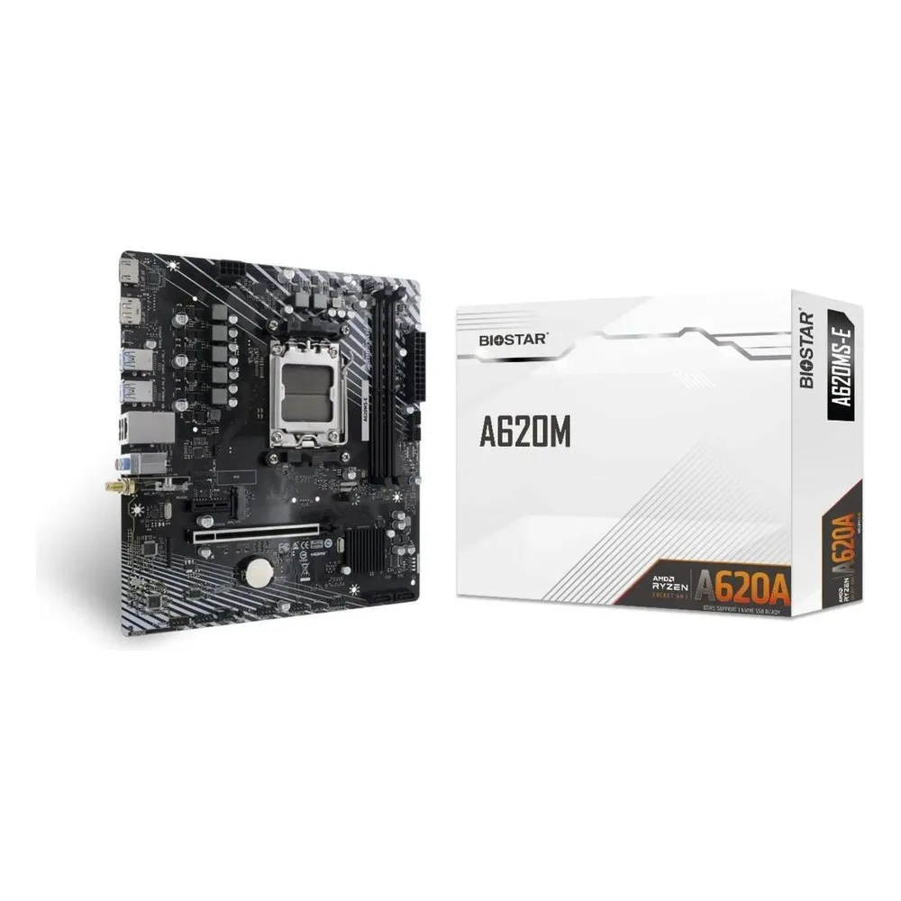 Материнская плата Biostar B850MT-E Pro, AM5, AMD B850, 4xDDR5, 2xSATA, 3xM.2 PCIe, 1xPCIe 5.0 x16, 1xPCIe 4.0 x16, 1xHDMI, 1xDisplayPort, 1x 2.5Gb LAN, 8xUSB (1xType-C, 2xUSB 3.2 Gen2, 4xUSB 3.2 Gen1, 2xUSB 2.0), 3x3.5 мм, 7.1, microATX