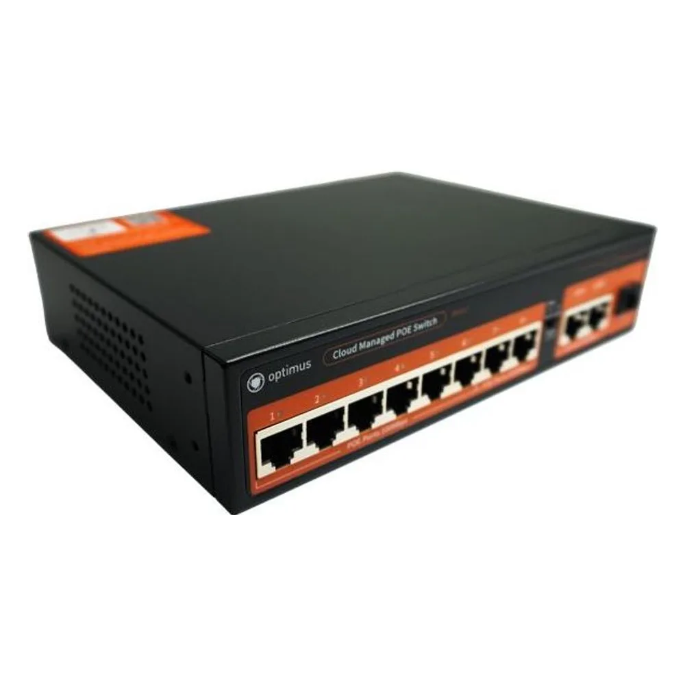 Коммутатор Optimus U1IC-6F2G/2G/1S, 6×100 Мбит/с PoE+ + 2×1 Гбит/с PoE+ + 2×1 Гбит/с Uplink + 1×1 Гбит/с SFP Uplink, настраиваемый