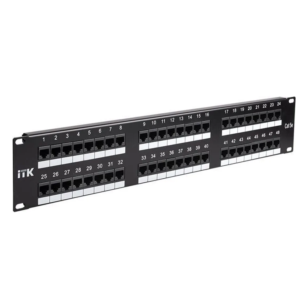 Патч-панель 2U кат.5Е UTP, 48 портов (IDC Dual) 2U патч-панель кат.5Е UTP, 48 портов (IDC Dual)