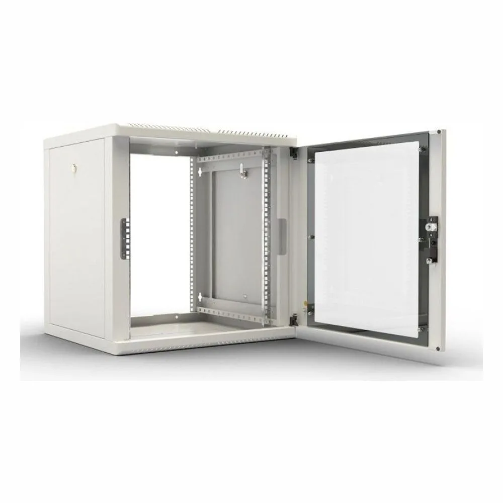 Шкаф настенный ЦМО ШРН-М-9.650 9U 600x650 мм пер. дв. стекл съемные бок. пан. 50 кг серый