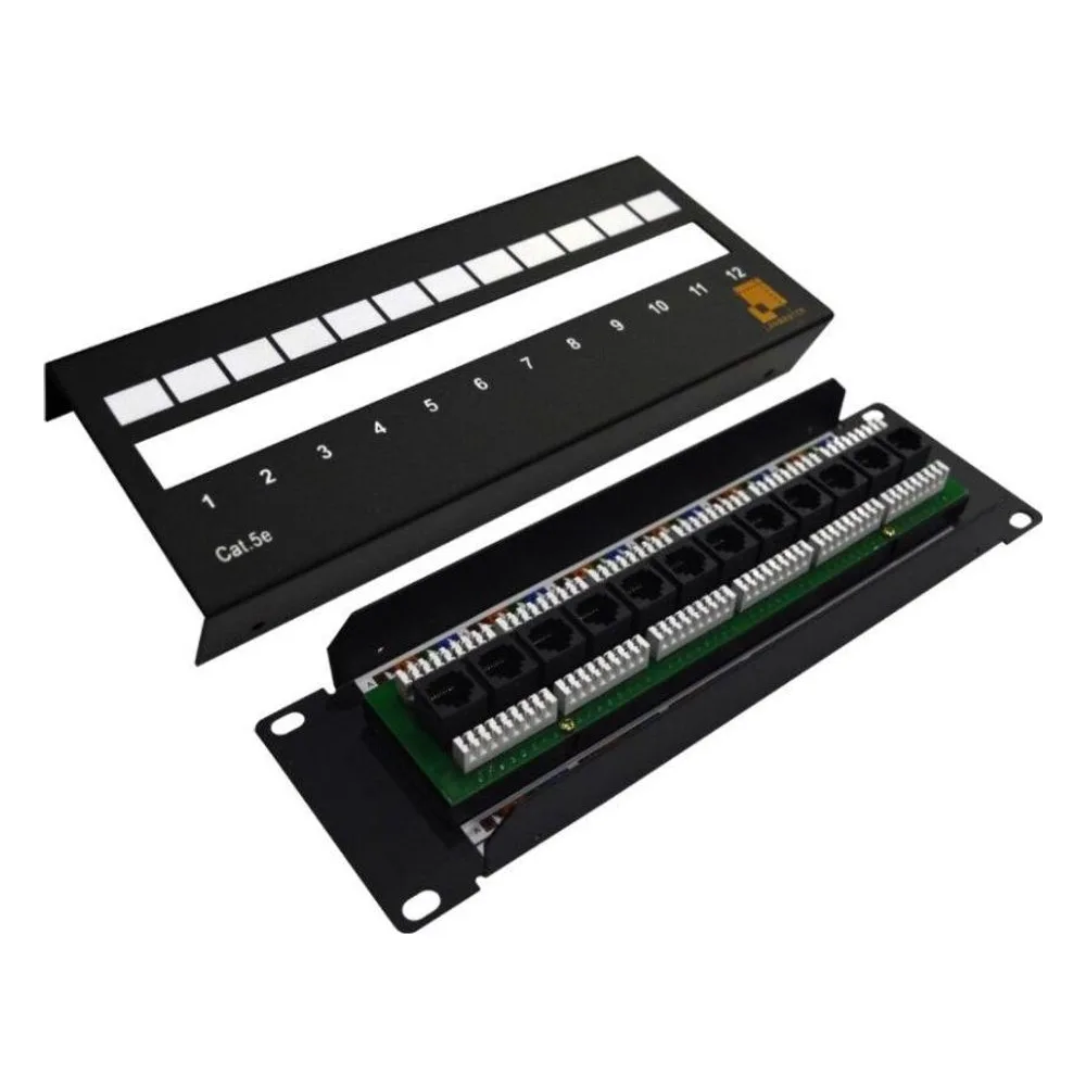 Патч-панель Lanmaster LAN-PPF12U5E/W 19" 1U 12xRJ45 кат.5e UTP