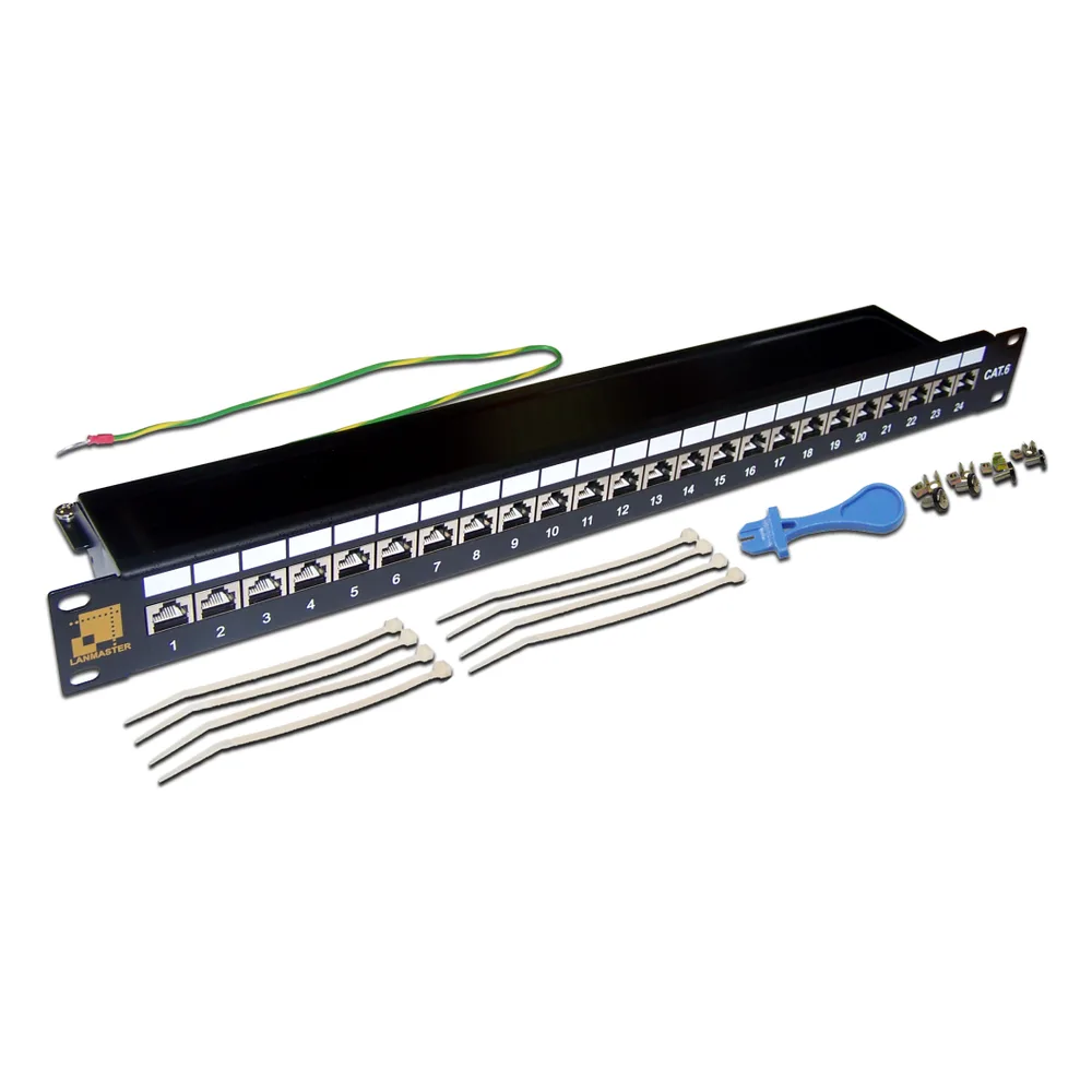 Патч-панель Lanmaster LAN-PPL24S6 19" 1U 24xRJ45 кат.6 FTP