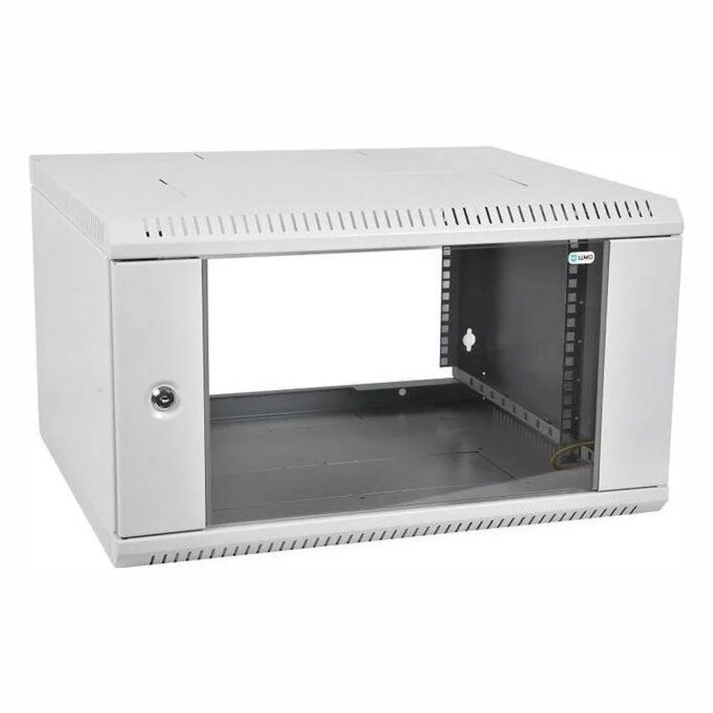 Шкаф настенный ЦМО ШРН-Э-18.500 18U 600x520мм пер.дв.стекл несъемные бок.пан. серый